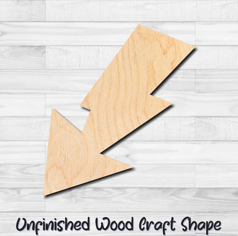 Lightning Bold Arrow 14 Unfinished Wood Shape Blank Laser Cutout Woodcraft Craft Supply ARR-038
